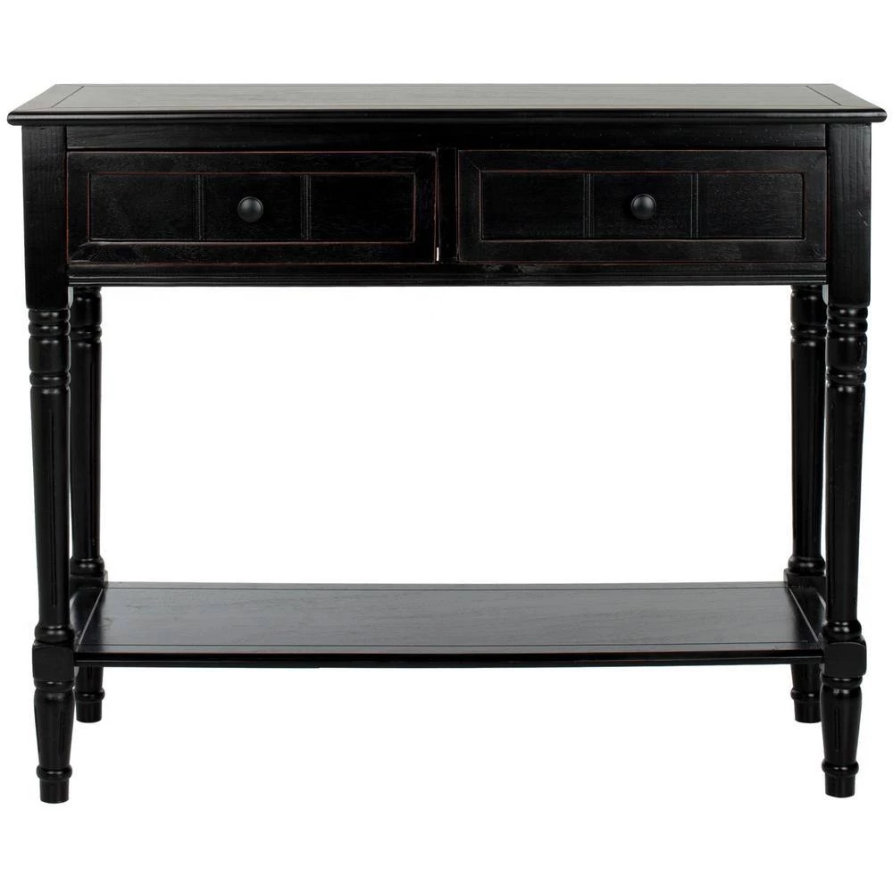 Samantha 36 in. 2-Drawer Black Wood Console Table by SAFAVIEH 5 Samantha 36 in. 2-Drawer Black Wood Console Table by SAFAVIEH - Image 3
