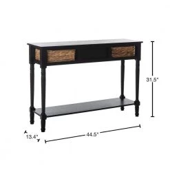 Christa 45 in. 3-Drawer Rustic Black Wood Console Table by SAFAVIEH -Safavieh Sales Store distressed black safavieh console tables amh5737a 40 1000