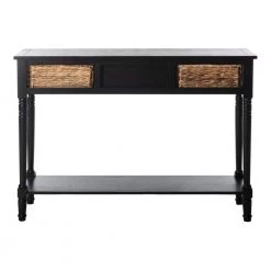 Christa 45 in. 3-Drawer Rustic Black Wood Console Table by SAFAVIEH -Safavieh Sales Store distressed black safavieh console tables amh5737a 44 1000