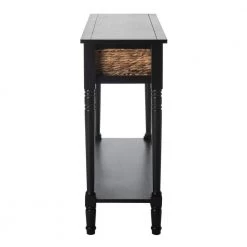 Christa 45 in. 3-Drawer Rustic Black Wood Console Table by SAFAVIEH -Safavieh Sales Store distressed black safavieh console tables amh5737a 4f 1000