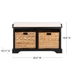 Freddy Rustic Black Storage Bench by SAFAVIEH -Safavieh Sales Store distressed black safavieh dining benches amh5736b 40 1000