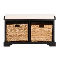 Freddy Rustic Black Storage Bench by SAFAVIEH
