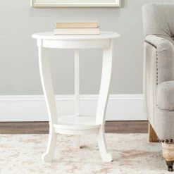 Mary Rustic White/Cream Side Table by SAFAVIEH