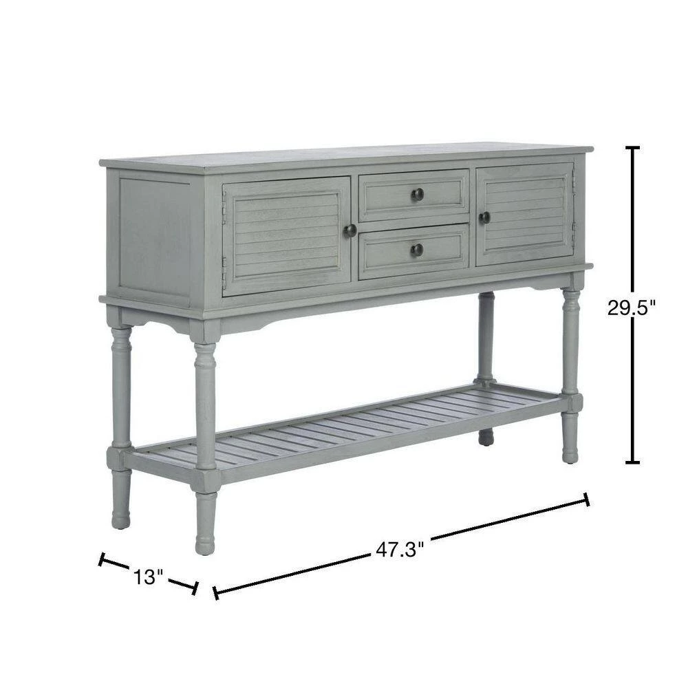 Tate 47.3 in. Rustic Gray Storage Console Table by SAFAVIEH 5 Tate 47.3 in. Rustic Gray Storage Console Table by SAFAVIEH - Image 3