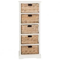 Vedette 5-Drawer White Storage Chest by SAFAVIEH -Safavieh Sales Store distressed white safavieh accent cabinets amh5739b c3 1000