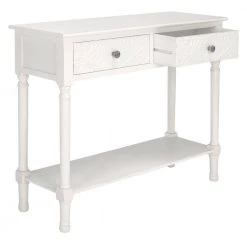 Josie 2-Drawer Rustic White Wood Console Table by SAFAVIEH -Safavieh Sales Store distressed white safavieh console tables cns5708a 4f 1000