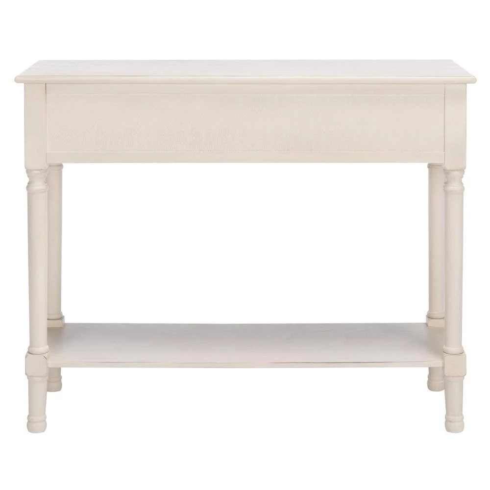 Halton 35.5 in. Rustic White 2-Drawer Console Table by SAFAVIEH 10 Halton 35.5 in. Rustic White 2-Drawer Console Table by SAFAVIEH - Image 8