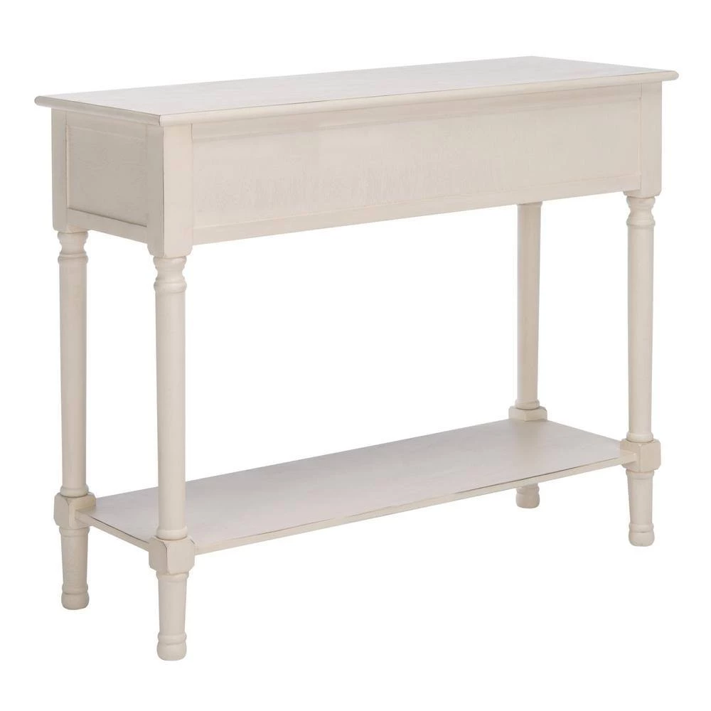 Halton 35.5 in. Rustic White 2-Drawer Console Table by SAFAVIEH 11 Halton 35.5 in. Rustic White 2-Drawer Console Table by SAFAVIEH - Image 9