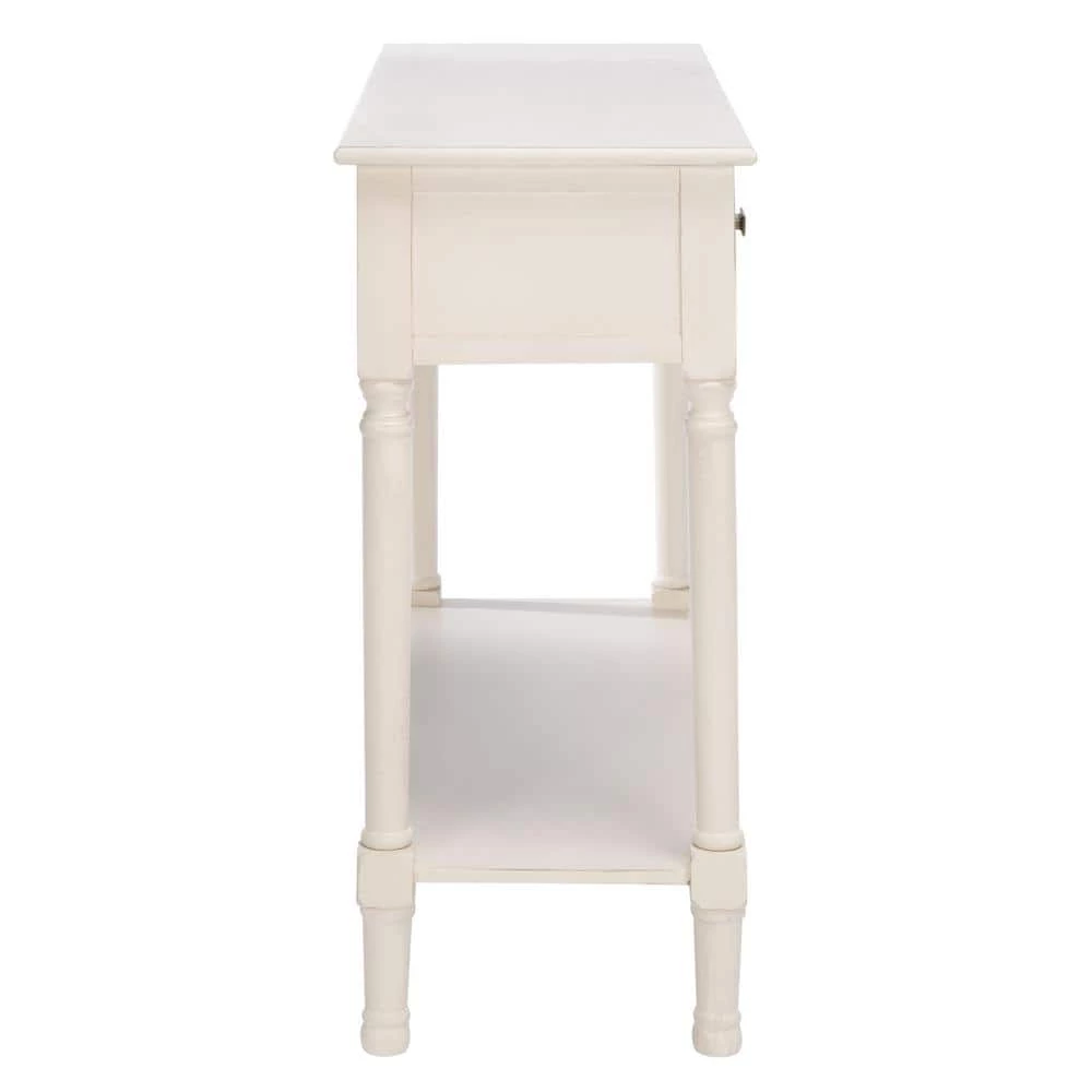 Halton 35.5 in. Rustic White 2-Drawer Console Table by SAFAVIEH 8 Halton 35.5 in. Rustic White 2-Drawer Console Table by SAFAVIEH - Image 6