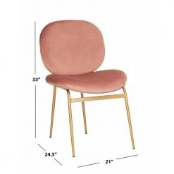 Jordana Pink/Gold Side Chair (Set of 2) by SAFAVIEH -Safavieh Sales Store dusty rose and gold safavieh accent chairs ach6200c set2 44 1000