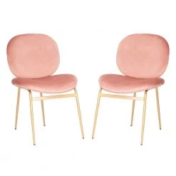 Jordana Pink/Gold Side Chair (Set of 2) by SAFAVIEH -Safavieh Sales Store dusty rose and gold safavieh accent chairs ach6200c set2 77 1000