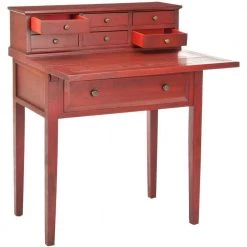 Abigail 29.7 in. Red 7 -Drawer File Storage Secretary Desk by SAFAVIEH 13 Abigail 29.7 in. Red 7 -Drawer File Storage Secretary Desk by SAFAVIEH -Safavieh Sales Store egyptian red safavieh secretary desks amh6520e 4f 1000