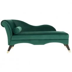 Caiden Dark Green/Black Chaise Lounge by SAFAVIEH