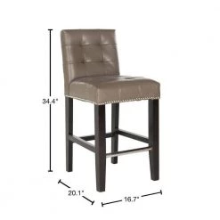 Thompson 25.8 in. Brown Cushioned Bar Stool by SAFAVIEH -Safavieh Sales Store espresso clay safavieh bar stools mcr4511e 40 1000