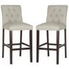 Norah 31.5 in. Light Gray/Dark Brown Bar Stool (Set of 2) by SAFAVIEH -Safavieh Sales Store espresso light gray safavieh bar stools fox6210d set2 64 1000