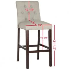 Norah 31.5 in. Light Gray/Dark Brown Bar Stool (Set of 2) by SAFAVIEH -Safavieh Sales Store espresso light gray safavieh bar stools fox6210d set2 fa 1000