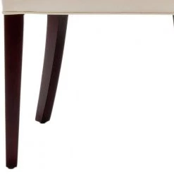 Amanda White/Cream Faux Leather Accent Chair by SAFAVIEH -Safavieh Sales Store flat cream cherry mahogany safavieh accent chairs mcr4515b 4f 1000