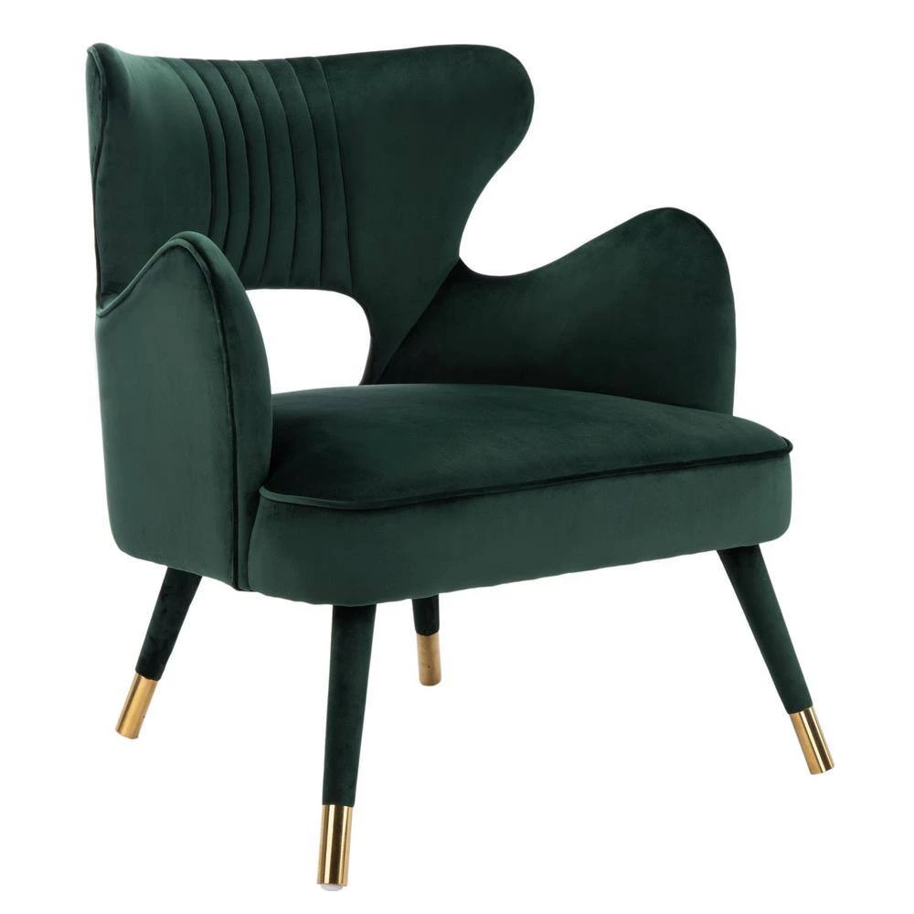 Blair Green/Gold Upholstered Accent Arm Chair by SAFAVIEH 4 Blair Green/Gold Upholstered Accent Arm Chair by SAFAVIEH - Image 2