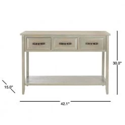 Aiden 43 in. 3-Drawer Gray Wood Console Table by SAFAVIEH -Safavieh Sales Store french gray safavieh console tables amh6502b 40 1000