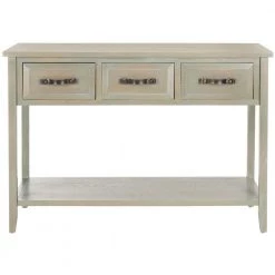 Aiden 43 in. 3-Drawer Gray Wood Console Table by SAFAVIEH -Safavieh Sales Store french gray safavieh console tables amh6502b c3 1000