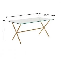 Brogen 38 in. Gold/Glass Coffee Table by SAFAVIEH -Safavieh Sales Store gold clear glass top safavieh coffee tables fox2527b 40 1000