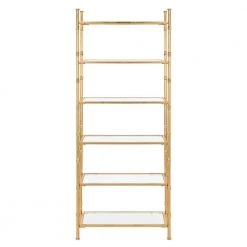 Arden 68 in. Gold/Clear Metal 6-shelf Bookcase by SAFAVIEH -Safavieh Sales Store gold clear safavieh bookcases bookshelves etg6201a 4f 1000