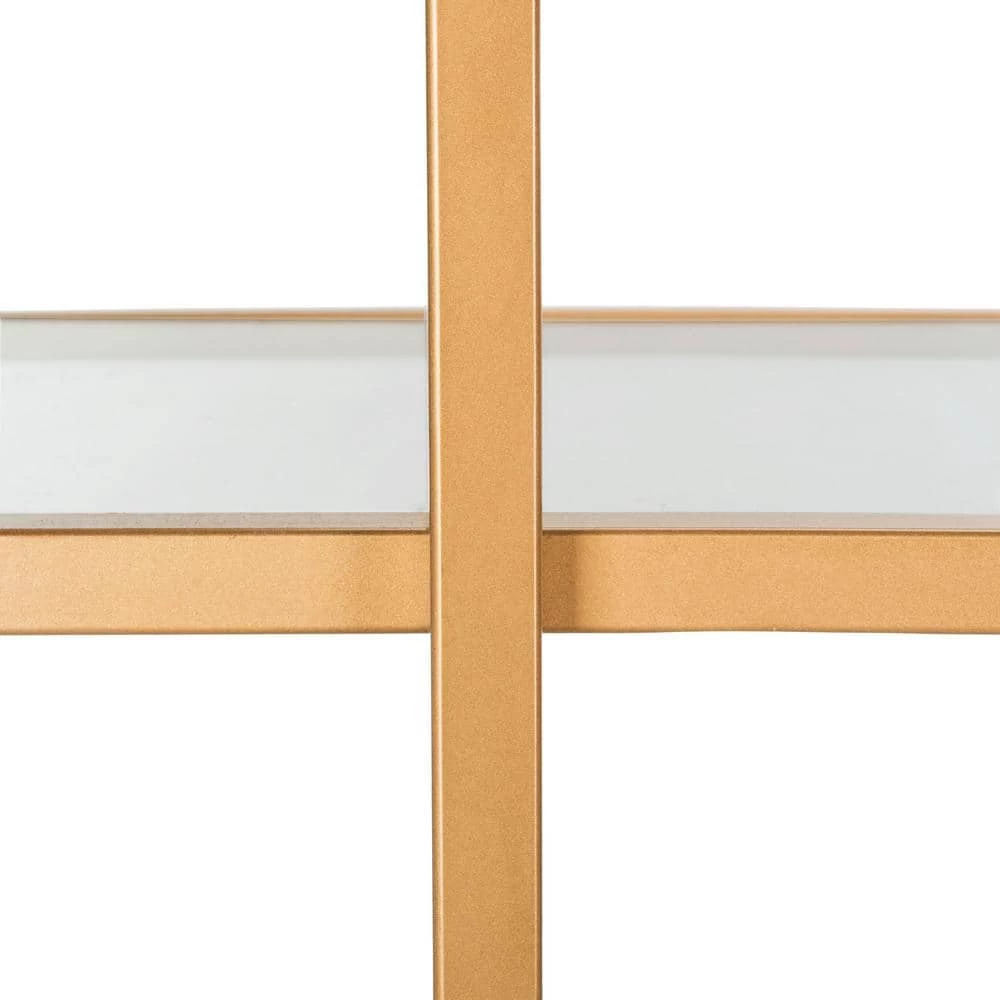 Francis 72 in. Gold/Clear Metal 5-shelf Bookcase by SAFAVIEH 7 Francis 72 in. Gold/Clear Metal 5-shelf Bookcase by SAFAVIEH - Image 5