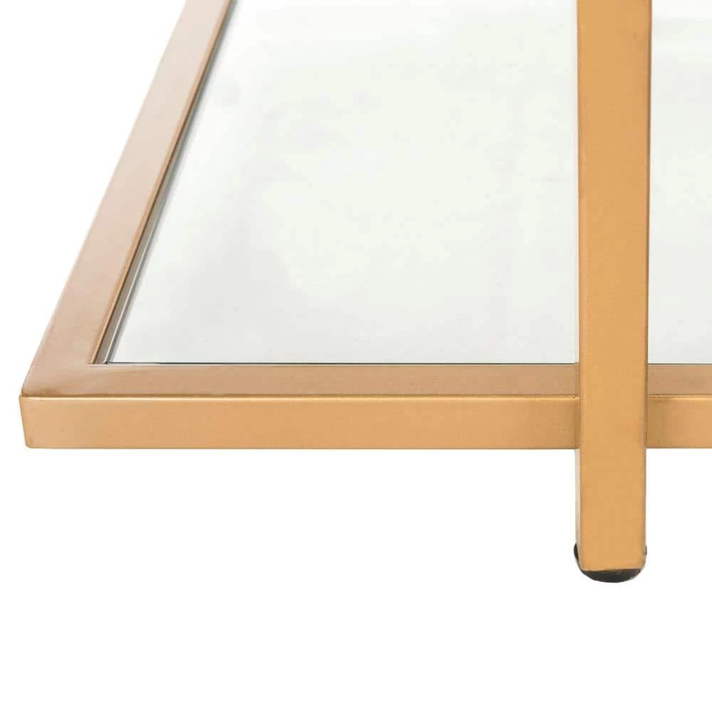 Francis 72 in. Gold/Clear Metal 5-shelf Bookcase by SAFAVIEH 8 Francis 72 in. Gold/Clear Metal 5-shelf Bookcase by SAFAVIEH - Image 6