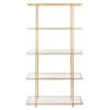 Francis 72 in. Gold/Clear Metal 5-shelf Bookcase by SAFAVIEH -Safavieh Sales Store gold clear safavieh bookcases bookshelves etg6202a 64 1000
