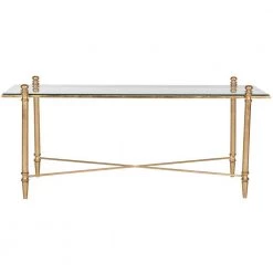 Tait 32 in. Gold/Glass Coffee Table by SAFAVIEH