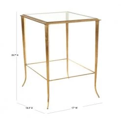 Tory Gold/Glass Side Table by SAFAVIEH -Safavieh Sales Store gold clear safavieh end side tables fox2508a 40 1000