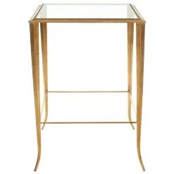 Tory Gold/Glass Side Table by SAFAVIEH