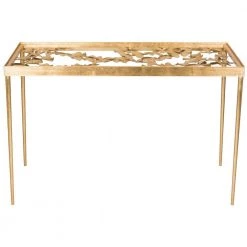 Otto 47 in. Gold/Glass Writing Desk by SAFAVIEH