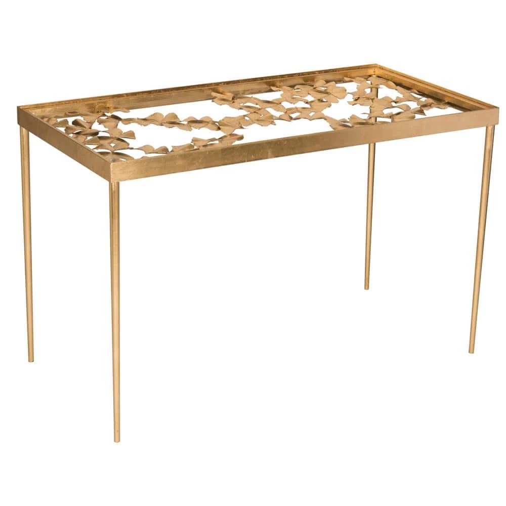 Otto 47 in. Gold/Glass Writing Desk by SAFAVIEH 7 Otto 47 in. Gold/Glass Writing Desk by SAFAVIEH - Image 5