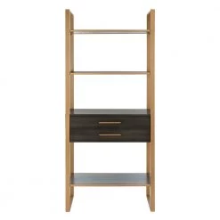 Skylar 72 in. Gold/Brown Metal 4-shelf Bookcase by SAFAVIEH