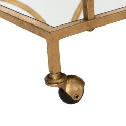 Ignatius Gold Serving Cart by SAFAVIEH -Safavieh Sales Store gold mirror top safavieh bar carts fox2555b 1f 1000