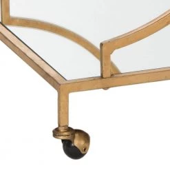 Ignatius Gold Serving Cart by SAFAVIEH -Safavieh Sales Store gold mirror top safavieh bar carts fox2555b 4f 1000