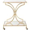 Ignatius Gold Serving Cart by SAFAVIEH -Safavieh Sales Store gold mirror top safavieh bar carts fox2555b 64 1000
