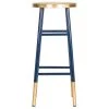 Emery 30 in. Navy/Gold Bar Stool by SAFAVIEH