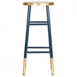 Emery 30 in. Navy/Gold Bar Stool by SAFAVIEH