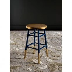 Emery 24 in. Navy/Gold Bar Stool by SAFAVIEH 17 Emery 24 in. Navy/Gold Bar Stool by SAFAVIEH -Safavieh Sales Store gold navy safavieh bar stools fox3231a 31 1000