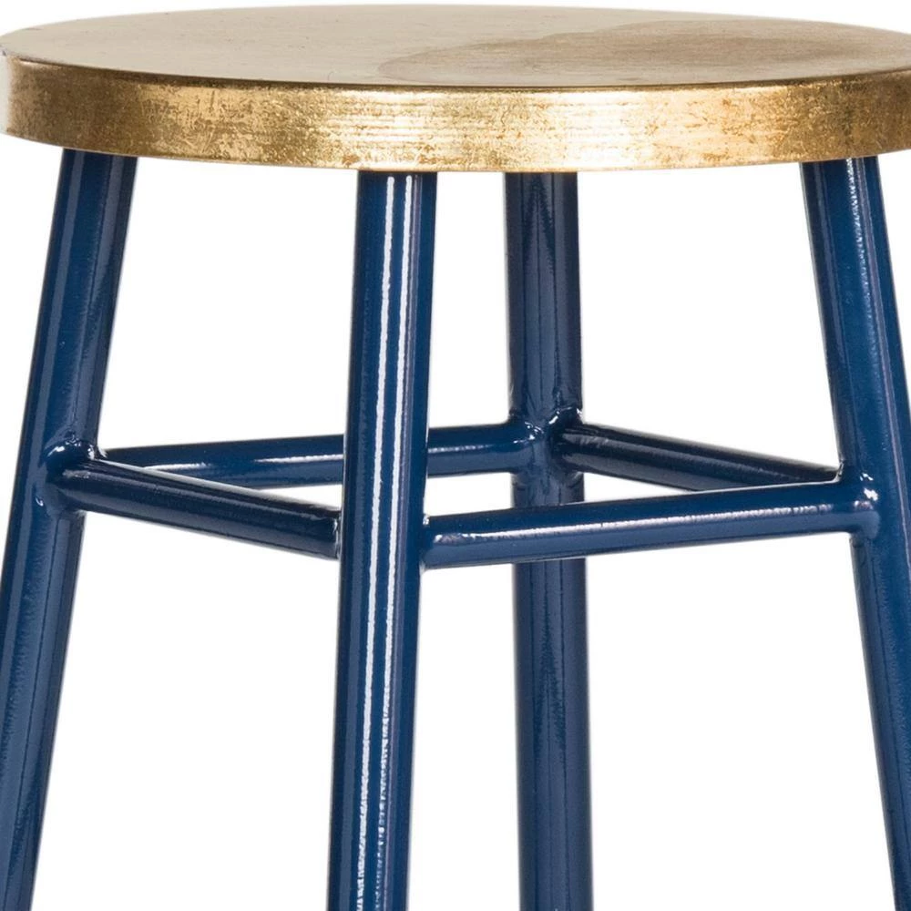 Emery 24 in. Navy/Gold Bar Stool by SAFAVIEH 7 Emery 24 in. Navy/Gold Bar Stool by SAFAVIEH - Image 5