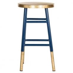 Emery 24 in. Navy/Gold Bar Stool by SAFAVIEH