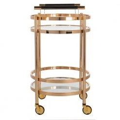 Sienna 2-Tier Gold Bar Cart by SAFAVIEH -Safavieh Sales Store gold safavieh bar carts bct8001b 1f 1000