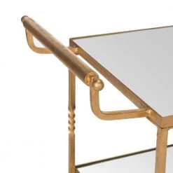 Aurelius Gold Serving Cart by SAFAVIEH -Safavieh Sales Store gold safavieh bar carts fox2557b 1f 1000