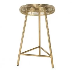 Addison 24 in. Gold Iron Backless Counter Stool by SAFAVIEH -Safavieh Sales Store gold safavieh bar stools fox4517a 31 1000