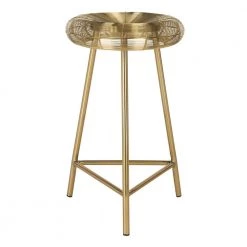 Addison 24 in. Gold Iron Backless Counter Stool by SAFAVIEH
