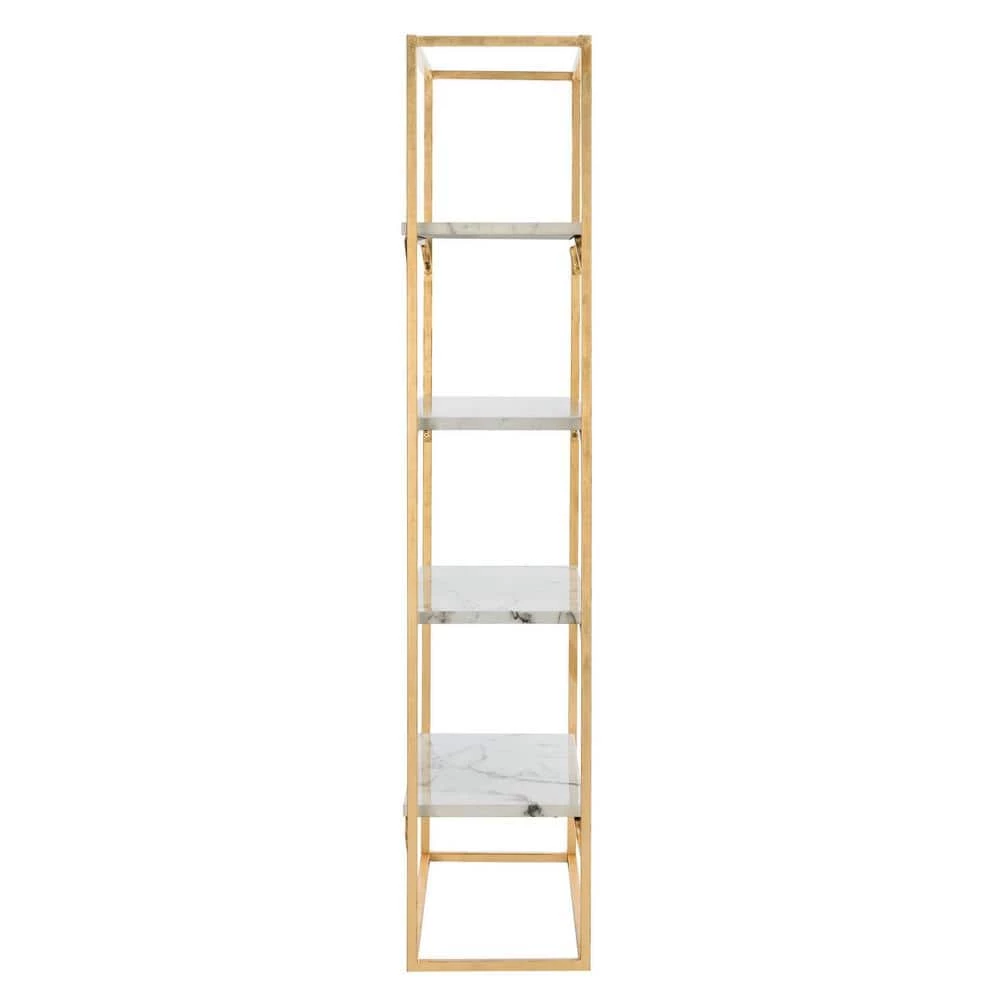 Fiora 72 in. Gold/White Metal 4-shelf Bookcase by SAFAVIEH 7 Fiora 72 in. Gold/White Metal 4-shelf Bookcase by SAFAVIEH - Image 5