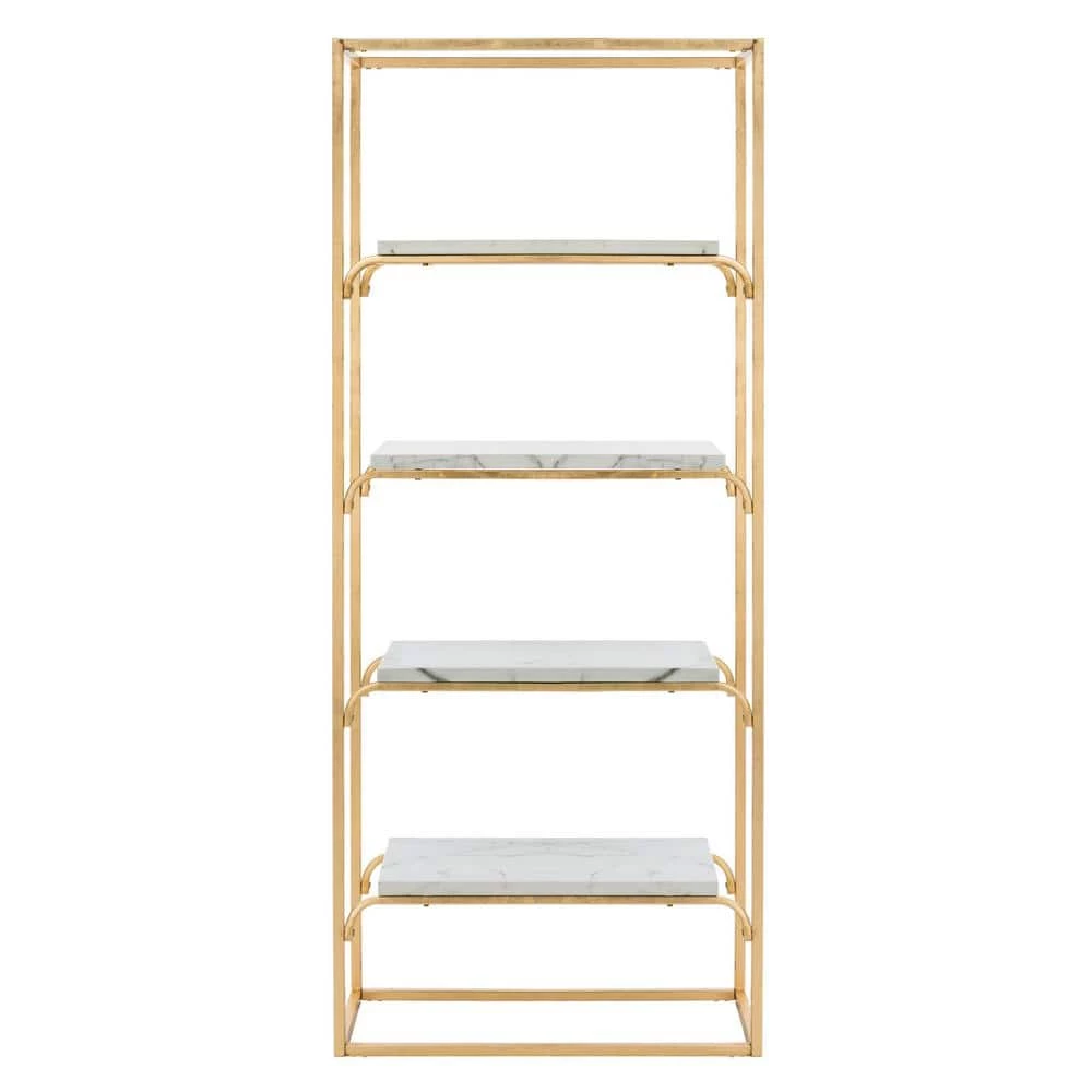 Fiora 72 in. Gold/White Metal 4-shelf Bookcase by SAFAVIEH 6 Fiora 72 in. Gold/White Metal 4-shelf Bookcase by SAFAVIEH - Image 4