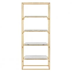 Fiora 72 in. Gold/White Metal 4-shelf Bookcase by SAFAVIEH